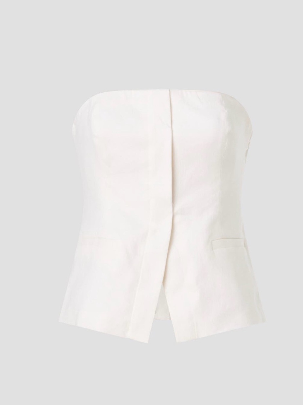 A.L.C. Ivory Strapless Peplum Top